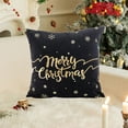 thumbnail image 1 of JingChun Black Christmas Gold Throw Pillow Covers Xmas Cases Decorations 17X17in Décor Indoor Home Soft Decorative Navidad Cushion for Sofa Couch Tree Snowflake, 1 of 6
