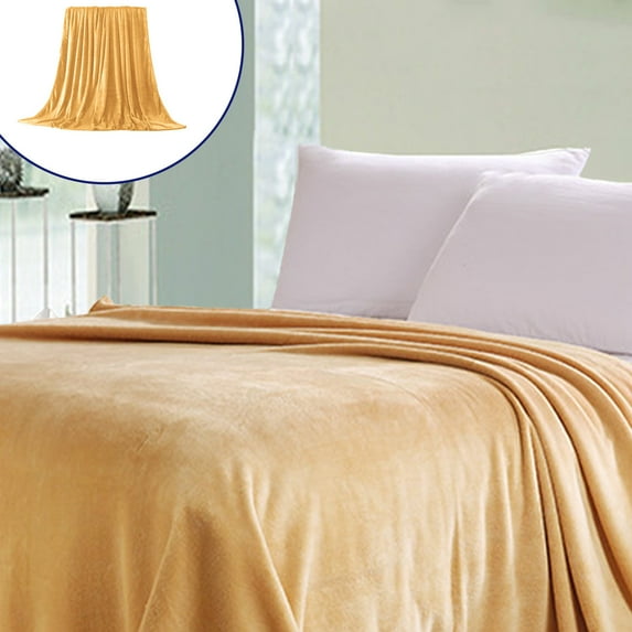 JingChun Blanket Queen Size for Bed Soft Large Bed Blankets Lightweight Breathable Blanket All Season Polyester Blanket, Khaki