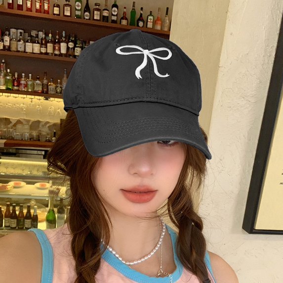 JingChun Bow-Tie Baseball Cap for Women Fashion Sun Hats for Women Trucker Hat Y2k Sun Cap Visor Cap Hiking Travel Trendy