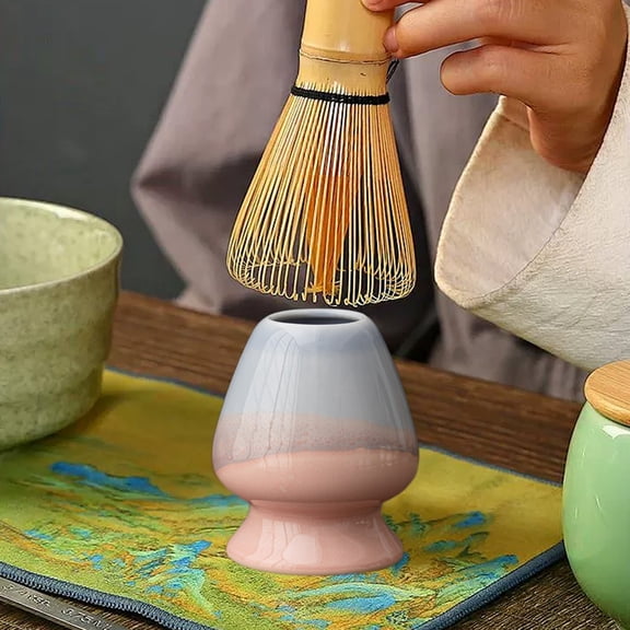JingChun Ceramic Chasen Stand Matcha Whisk Holder, Traditional Matcha Tea Chasen Holder