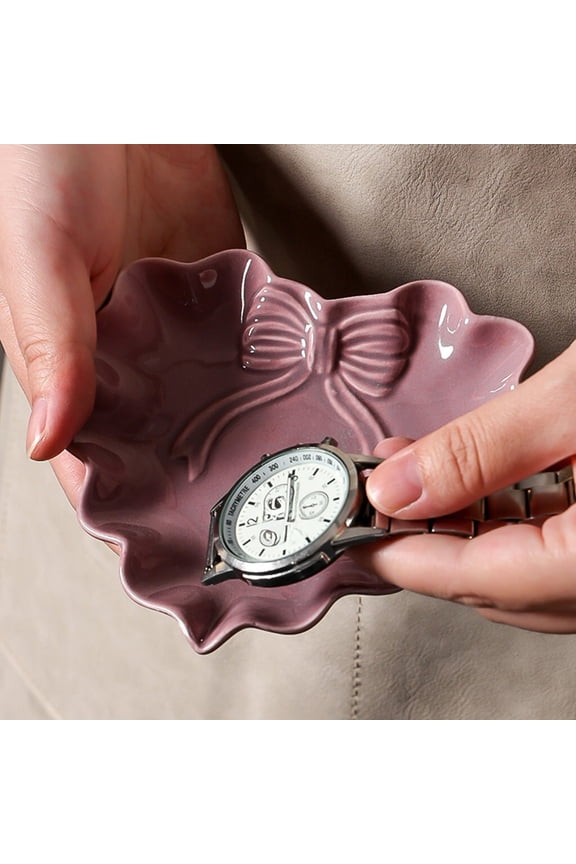 Ceramic Heart Shaped Plate Jewelry Trays Ring Storage,Snack Sauce Dishes