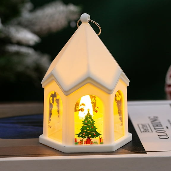 JingChun Christmas Musical Snow Globe Lantern, USB Powered & Battery Operated for Christmas Decorations