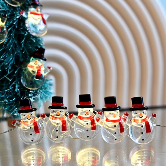 JingChun Christmas String Lights LED Snowman Fairy Lights of String Battery Operated Holiday Decorations for Winter Wedding Bedroom Fireplace Christmas Tree Ornament