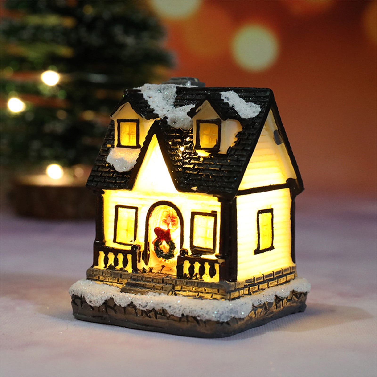 JingChun Christmas Village Sets LED Lighted Christmas Village Houses