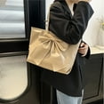 thumbnail image 1 of JingChun Big Bow Women Bag New Women's Handbag Large Capacity Shoulder Bag Advanced Texture Retro Tote Bag for Women Combining Practicality and Fashion, 1 of 7