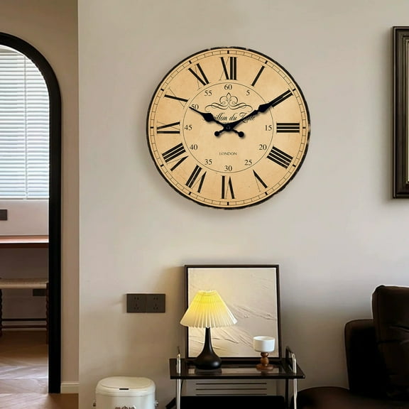 JingChun Novelty Wall Clock 12 Inches Wooden Clock Personalized Wall Decoration Fashion Clock Silent Decorative Clock Home Decorations