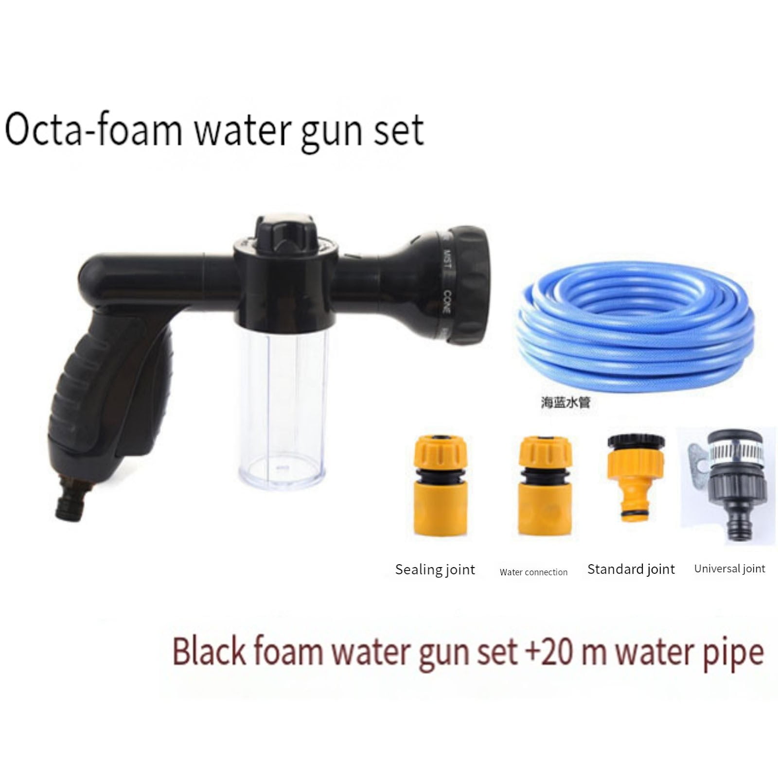 JingChun Pet Shower Washing Hose Attachment for Outside Shampoo Sprayer Washer Mode Garden Hose Nozzle with 3.5oz Soap Dispenser for Watering Flowers Car Wash