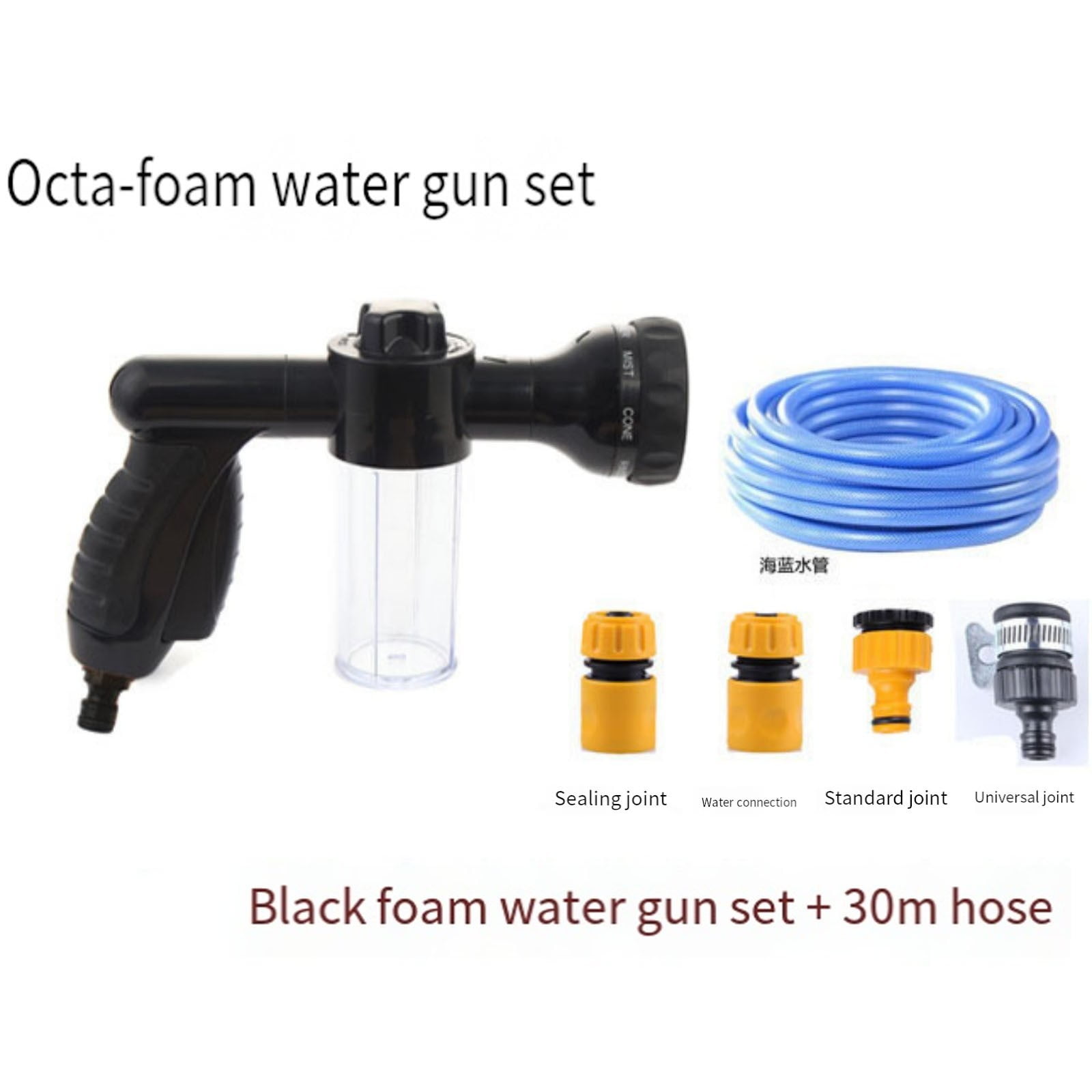 JingChun Pet Shower Washing Hose Attachment for Outside Shampoo Sprayer Washer Mode Garden Hose Nozzle with 3.5oz Soap Dispenser for Watering Flowers Car Wash