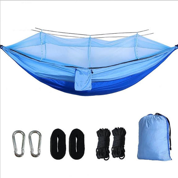 JingChun Double Parachute Cloth Mosquito Proof Ha Mmock with Mosquito Bill