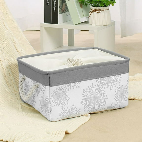 JingChun Clearance Under $2.00 Folding Fabric Storage Basket Cotton Linen Dirty Clothes Basket Children's Clothes and Toys Bundle Mouth Storage Box