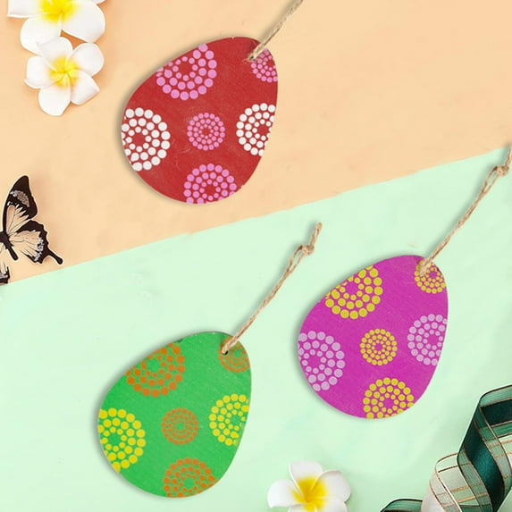 JingChun Wooden Easter Decoration Small Pendant Colourful Home Decorative Wood Products Small Pendant