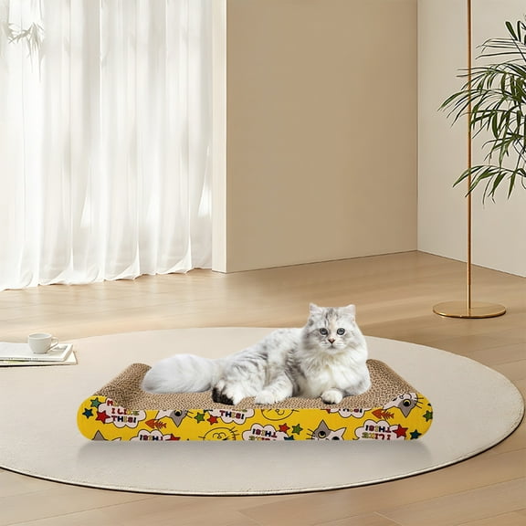 JingChun Clearance Under $2.00s Scratching Post Bed Combo Large Corrugated Cardboard Scratch Pad for Indoors Pet Furniture Toy