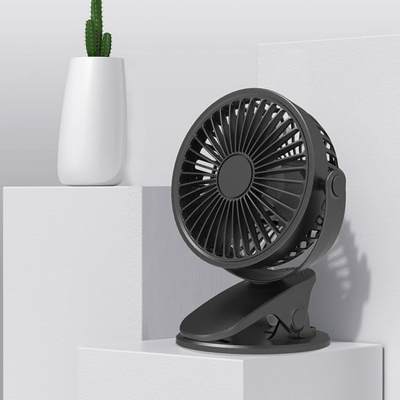 JingChun Clip on Fan, Rechargeable Portable Fan, Small Fan with Powerful Clip Design, 3 Wind Speed, 360° Rotation, Ultra-Low Noise Level Personal Fan for Travel