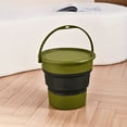 thumbnail image 1 of JingChun Collapsible Bucket Cleaning Bucket Mop Bucket Folding Foldable Portable Small Plastic Water Supplies for Outdoor Garden Camping Fishing Car Wash Space Saving Green Round A One Size, 1 of 5