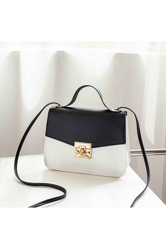 Color-Block Crossbody Bags for Women Leather Cross Body Purses Cute Designer Handbags Shoulder Bag Medium Size
