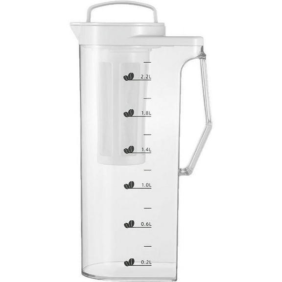 JingChun Compact Cold Brew Coffee Maker, Large Capacity Iced Tea and Coffee Maker Brewer Space Saving Tritan Pitcher, Mesh Filter, Leak-Proof