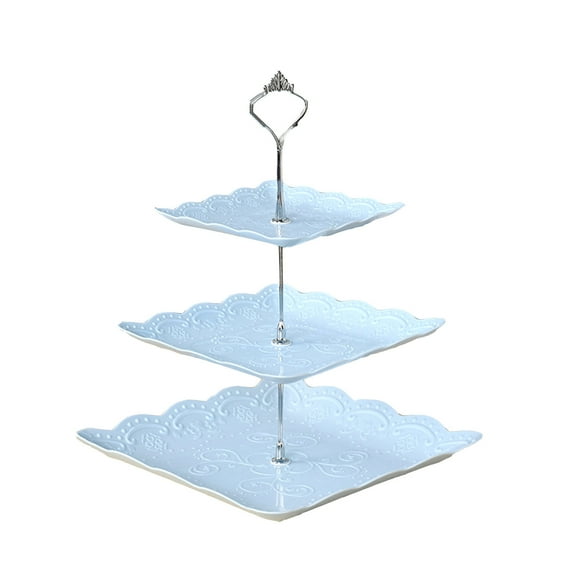 JingChun Cupcake Stand White Dessert Table Display 3 Tier Plastic Cake Stand Holder Cookie Platter Rack Tower for Tea Party Wedding Baby Shower Mother's Day