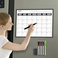 thumbnail image 1 of JingChun Dry Erase Calendar Kit- Magnetic Calendar for Refrigerator - Monthly Fridge Calendar Whiteboard with Thick Magnet Included 4 Marker & Eraser & Adhesive Hooks for Wall Hanging, 1 of 6