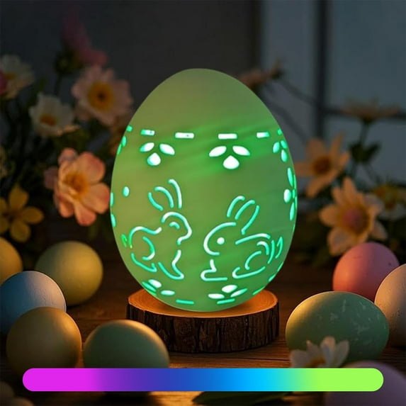 JingChun Easter Decorations: Ceramic Lighted Easter Egg 1Pc, Farmhouse Rustic Hollow Easter Eggs Light Up Tabletop Statue, Easter Home Decor, Hunting Party Supplies Gifts for Kids