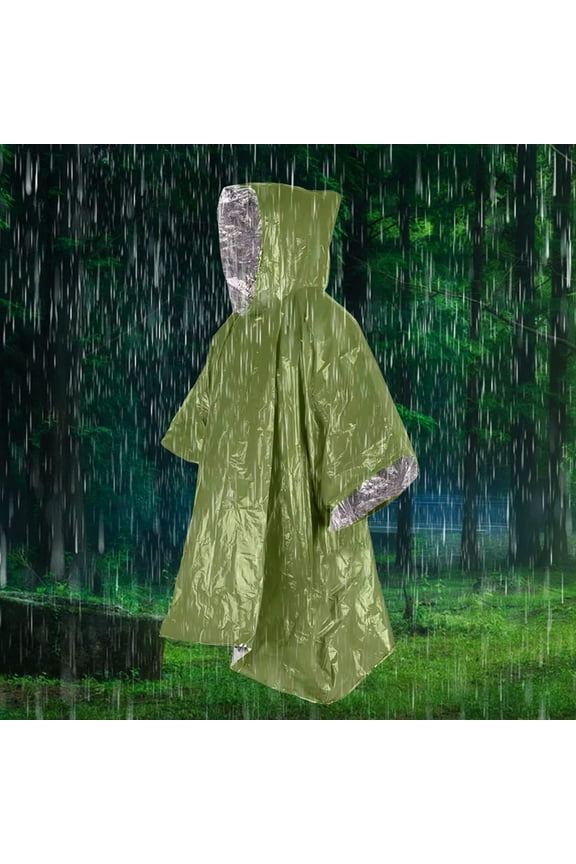 Emergency Rain Poncho1 Pack, Retains 90% Body Heat, Reusable Weather Resistant Raincoat for Men, Women, Adults, Camping, Hiking, Emergency Supplies & Survival Kits