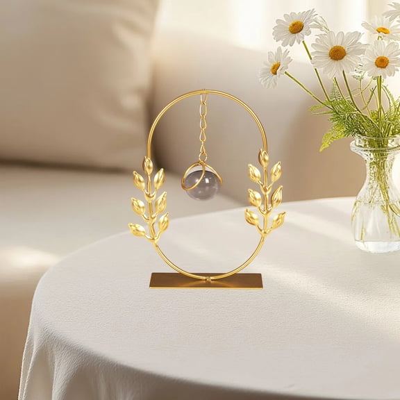 JingChun European Lights Luxurys Metal Geometric Crystal Ball Ornaments Creatives Home office Decorations Wheats Iron Crafts