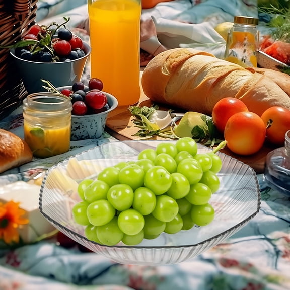 JingChun Fruit Trays for Serving for Party, Appetizer Serving Tray,Party Platters for Serving Food, Clear, BPA Free