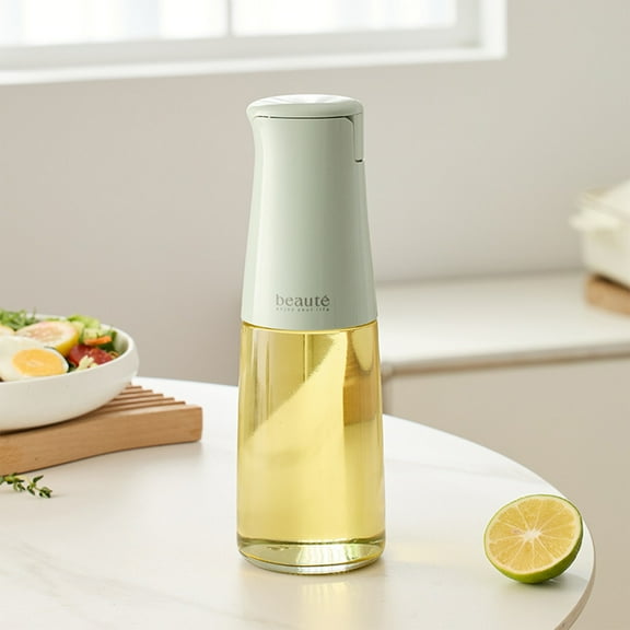 JingChun Glass Olive Oil Dispenser, Kitchen Oil and Vinegar Bottle with Easy Pouring Spout, Drip Free, Self Opening Lid