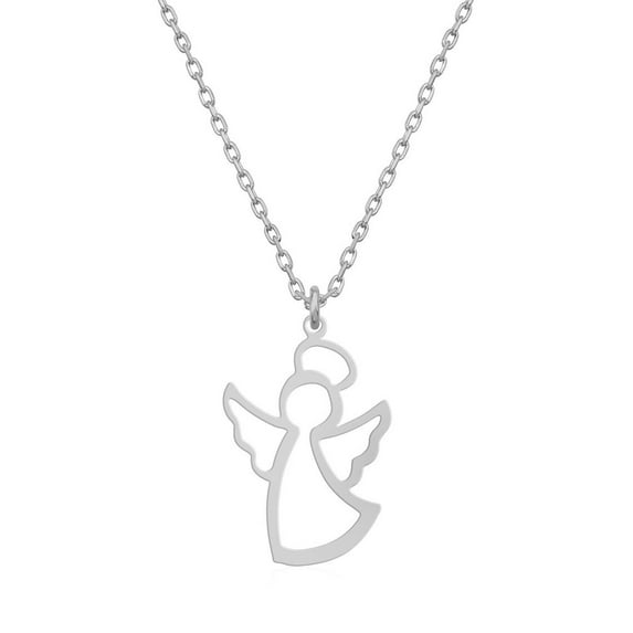JingChun Guardian Angel Necklace Silver Angel Pendant Jewelry Gifts for Women
