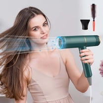 JingChun Hair Dryer,Negative Ionic Blow Dryer Brushless Motor for Fast Drying,High-Speed Low Noise thermo-Control Hairdryer with Nozzle,for Home,Travel