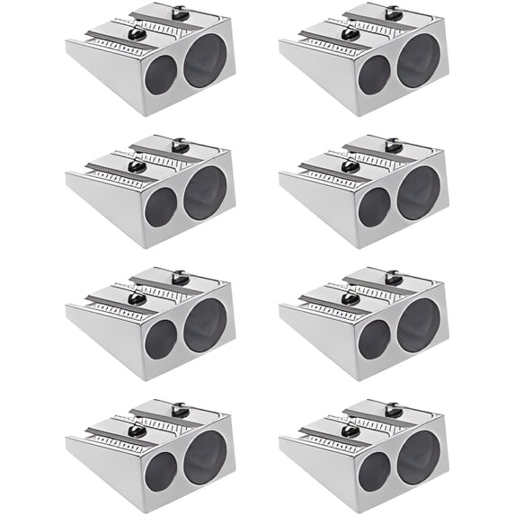 JingChun Handheld Metal Pencil Sharpener with 2 Holes, Pack of 8