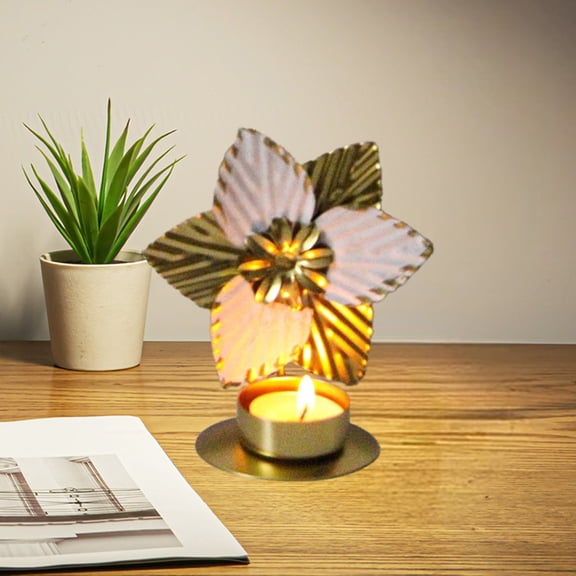 JingChun Handpainted Vintage Flowers Metal Candlesticks Candle Dinner Props Simples Decorative Ornaments