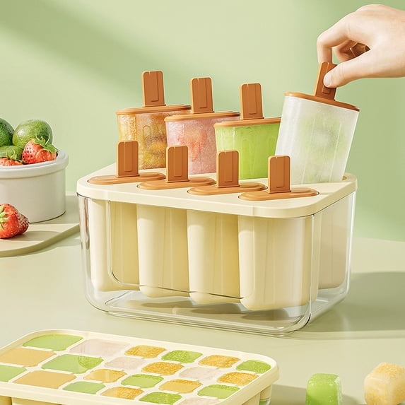 JingChun Ice Cream Cone Popsicle Molds, Ice Pop Maker, Plastic Popsicle Maker Easy Release Ice Cream Molds Reusable DIY