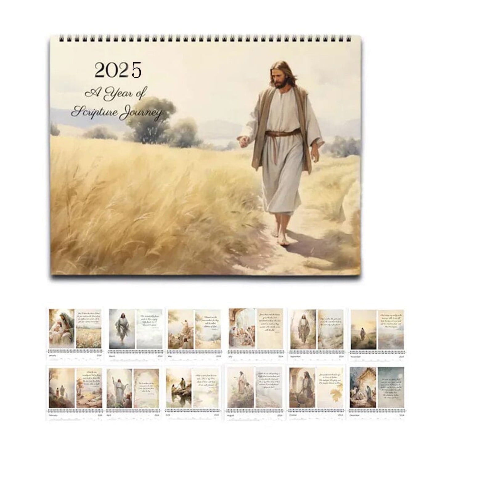 JingChun Jesus Christ Calendar, Spiritual 2025 Christian Faith Jesus