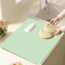 JingChun Kitchen Dish Drying Mat, 15"x11" Dish Drying Mats for Kitchen Counter, Super Absorbent Dish Drying Pad, Diatomite Coffee Mat Heat Resistant Mat with Anti-slip Rubber Backed