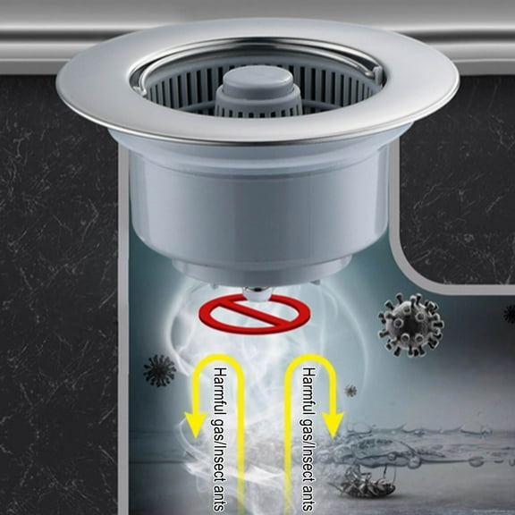 JingChun Kitchen Sink Drain Strainer & Stopper, Stainless Steel Pop-Up Kitchen Sink Stopper, Anti-Clogging Kitchen Sink Strainer Basket Filter