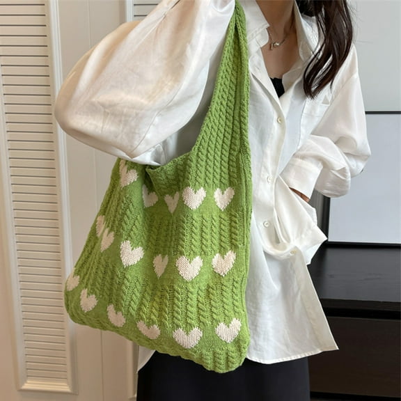 JingChun Knitted Shoulder Tote Bag Large Crochet Beach Bag Hobo Bag Aesthetic Tote Handbags for Women