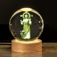 thumbnail image 1 of JingChun LED Crystal Jesus Statue Figurine, Laser Engraved Jesus Glass Sphere Statue, 3D Crystal Ball Christianholic Religious Christmas Gifts for Women Men, 1 of 6
