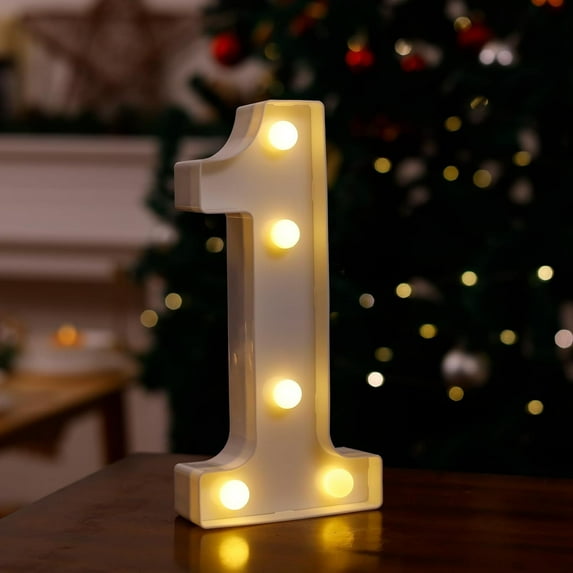 JingChun LED Marquee Letter Number Lights Sign, Light Up Alphabet Letter for Home Christmas Party Wedding Decoration (without battery)