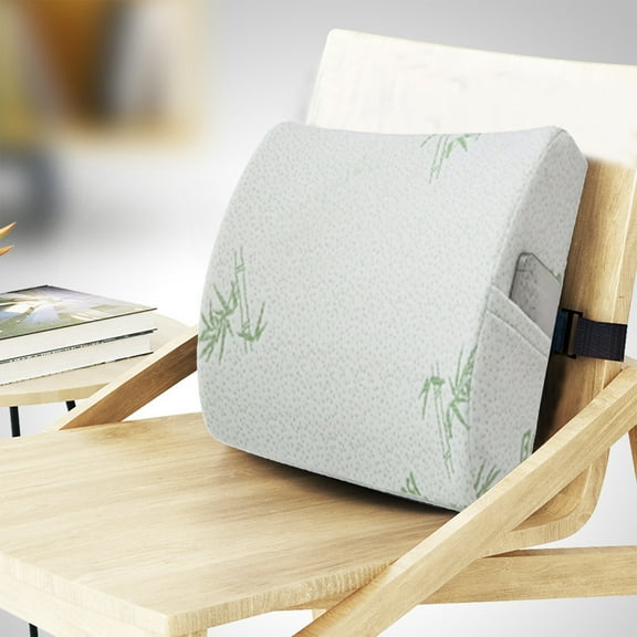 JingChun Lumbar Support Cushion, Back Support for office Chair and Car Seat, Back Rest for Gaming Chair, Cotton Pillow, Desk Chair Cushion, Breathable & Washable Cover, Adjustable Straps