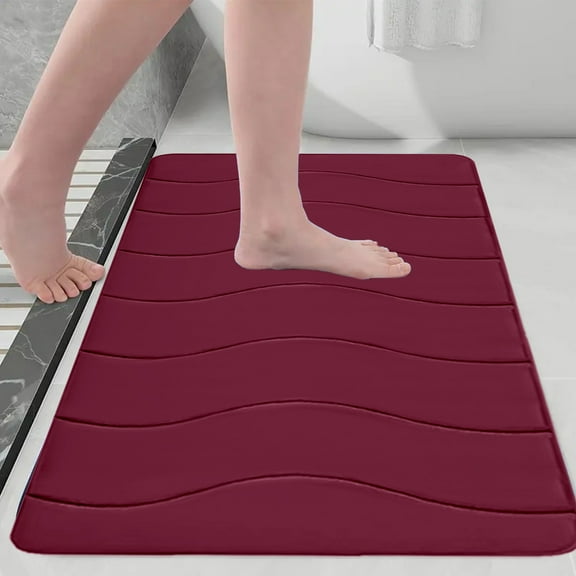JingChun Memory Foam Bathroom Rugs, Ultra Soft & Non-Slip Bath Mat, Water Absorbent and Machine Washable Shower Bath Runner Rug for Kitchen Bathroom Floor Carpets
