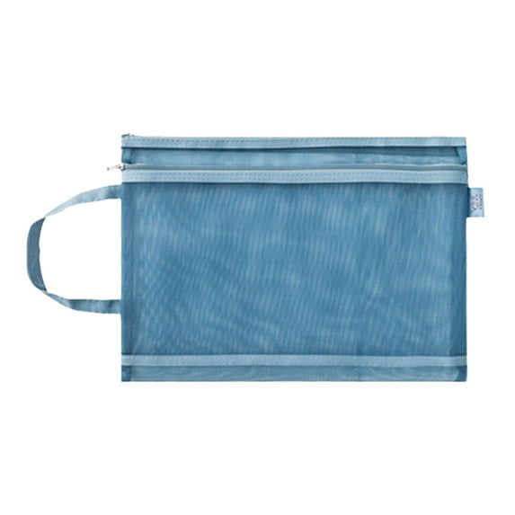 JingChun Mesh Zipper Pouches for Organizing, Double Layers Nylon Puzzle Building Block Sets Toy Storage Organization with Handle, Multipurpose for Travel, School, office