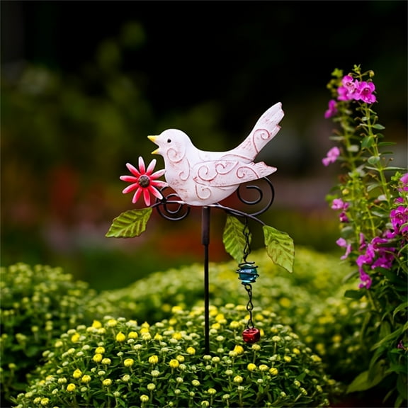 JingChun Metal Bird Decorative Garden Stakes, Outdoor Spring Garden Decor,Indoor Outdoor Lawn Pathway Patio Ornaments, 14.2 Inch Outdoor Metal Garden Decor Shaking Head Yard Art