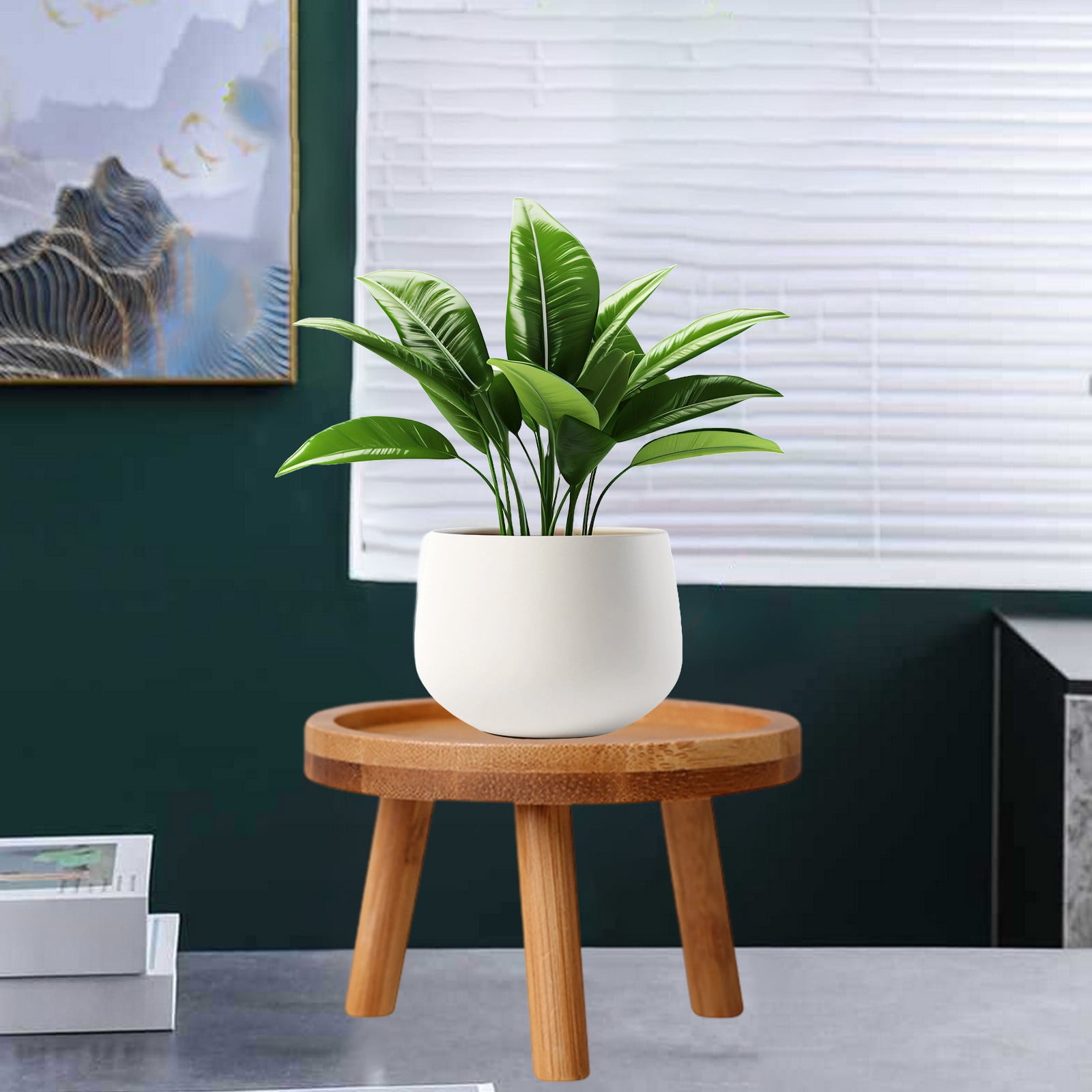 JingChun Mid Century Modern Plant Stand, Wood Indoor Plant Holder