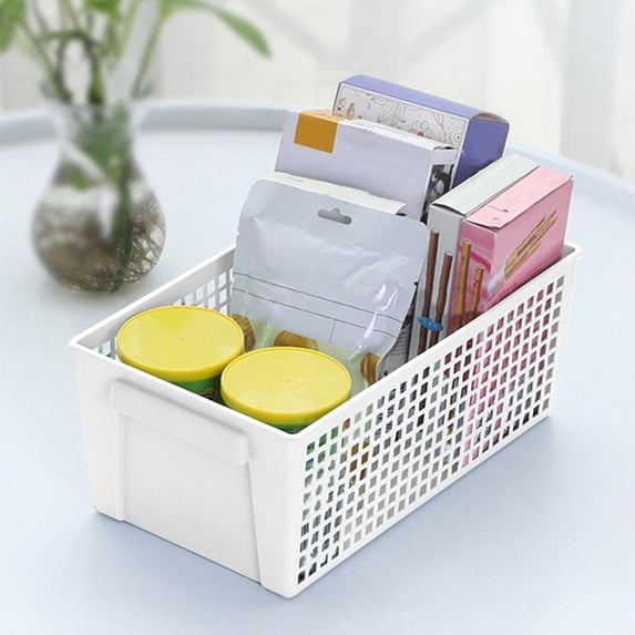 JingChun Mini Plastic Baskets for Organizing and Storage, Collapsible Storage Crate for Home Kitchen Bedroom Bathroom office