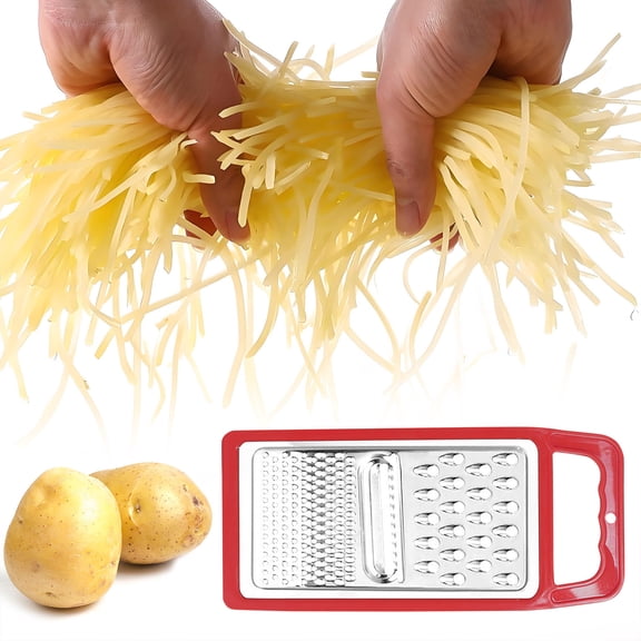 JingChun Multi-Purpose Vegetable Slicer, Stainless Steel Grater Cutter Shredder, Potato Slicer Vegetable Cutter Julienne, Hand-held Mandoline Food Slicer for Vegetables, Fruits