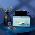thumbnail image 1 of JingChun Multifunctional Tissue Box Organizer Caddy - Tissue Dispenser with Holder for Tablet, Cell Phone & Keys - Modern Napkin Storage Organizer for Bathroom, Kitchen, or Bedroom, 1 of 5