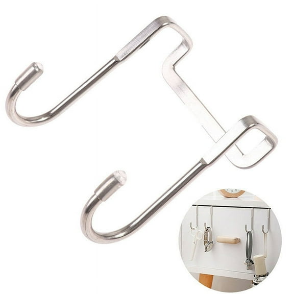 JingChun Over the Door Drawer Cabinet Hook , Stainless Steel Double S-Shaped Hook Holder Hanger Metal Heavy Punching Door Back Hanging Clothes Hook Organizer for Towel Bags Sundries