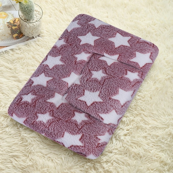 JingChun Pet Bed Mats Ultra Soft Pet Bed with Cute Prints Reversible Faux Lambswool Kennel Pad for Medium Small s ands Machine Washable Pet Bed