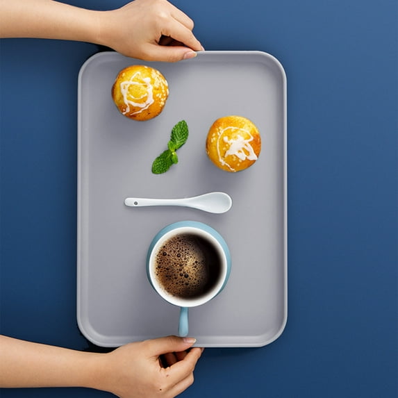 JingChun Plastic Fast Food Trays Bulk Colorful Restaurant Serving Trays Cafeteria Tray Rectangular Trays Plastic Serving Platter Grill Tray for Kitchen Restaurant Coffee