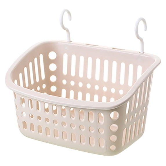 JingChun Plastic Hanging Baskets for Shower, Hanging Basket Organizer with Hooks, Rectangle Small Hanging Storage Basket